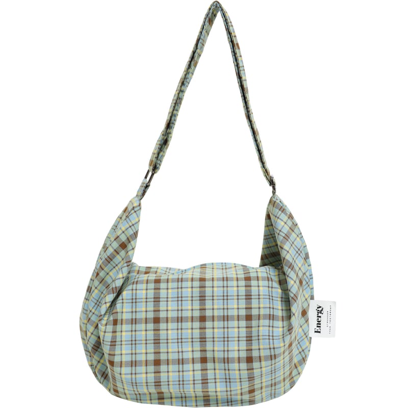 Geantă crossbody dumpling din material textil, închidere cu fermoar, căptușeală poliester-bumbac