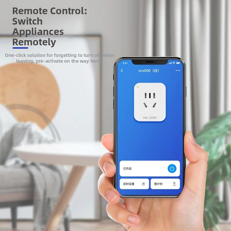 WiFi išmanioji kištukinė lizda su nuotoliniu valdymu per telefoną, laikmačiu ir balso valdymu (110-240V)