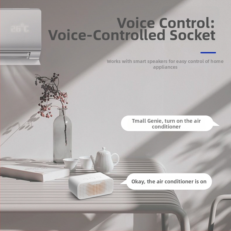 WiFi išmanioji kištukinė lizda su nuotoliniu valdymu per telefoną, laikmačiu ir balso valdymu (110-240V)