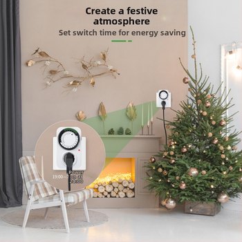 Fan qin 24H mechaninis laikmatis kištukui su apsauga nuo perkrovos ir automatinį maitinimo išjungimą (CE)