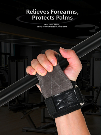 Karvės odos delnų apsaugos pirštinės Deadlift ir Pull-Ups – fitneso įranga, Unisex