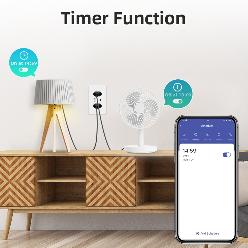 WiFi gudra sienas kontaktligzda ar Brazīlijas standartu, USB-C un USB 5V2A