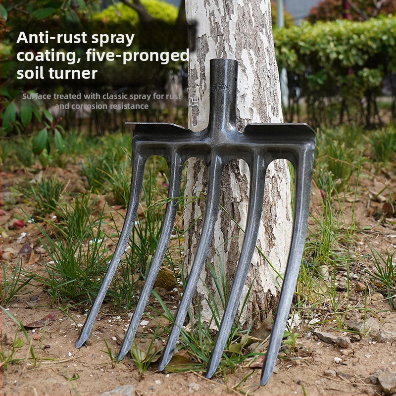 Dirvos purenkimo šakutė su keturiais dantimis, mangano plienas