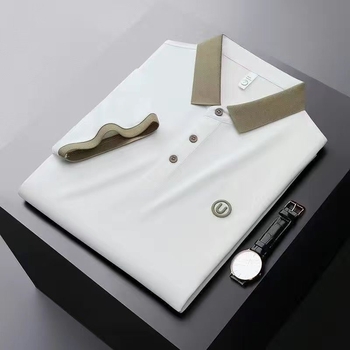 Muška polo majica širokih krojeva s izvezenim logom, ljeto, casual-poslovni stil