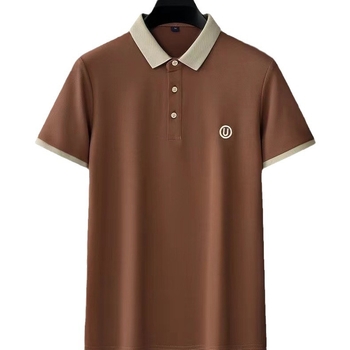 Muška polo majica širokih krojeva s izvezenim logom, ljeto, casual-poslovni stil