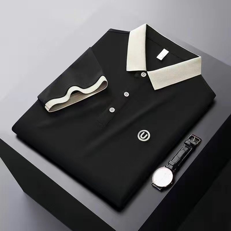 Muška polo majica širokih krojeva s izvezenim logom, ljeto, casual-poslovni stil