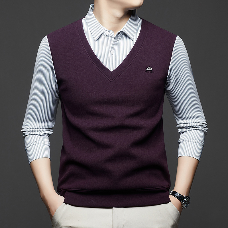 Πολό πουκάμισο - casual, μακρύ μανίκι, ριγέ, επένδυση φλίς, άνοιξη-φθινόπωρο