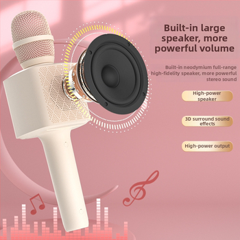 Juhtmega kodukaraoke mikrofon sisseehitatud akuga - 8W, 5V, 100Hz-20kHz, SNR ≥85dB, 1200-2000mAh
