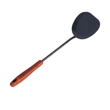 Rankų darbo geležies šaukšto ir mentele su medinėmis rankenėlėmis, virtuvės apsauga nuo nudegimų, prekės ženklas Zhen Sheng Yi