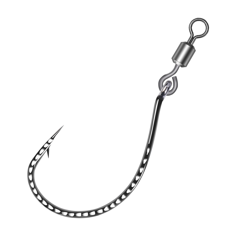 Zivju āķis ar figūras astes gredenu, griežas invertētais dizains, modelis 8003, piemērots upēm, ezeriem un okeāniem