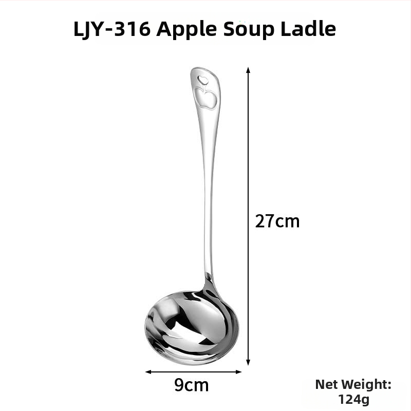 316 nerūdijančio plieno sriubos šaukštas su sieteliu, ilgai rankena – virtuvei, aukštos temperatūros atsparumas, nudegimų apsauga