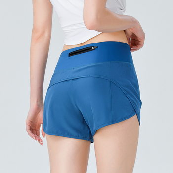 Naiselik sportlikud lühikesed püksid jooksmiseks - kiiresti kuivavad, kõrge vöökoht, taskud, sisemine vooder spandexist