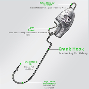 Pool blade āķis ar svina galvu, Nr. 1, upes zvejai, iepakojumā 5000 gab