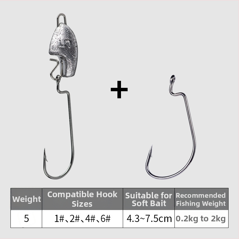 Pool blade āķis ar svina galvu, Nr. 1, upes zvejai, iepakojumā 5000 gab