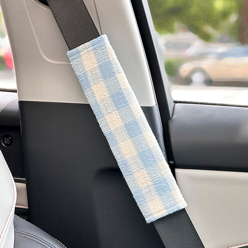 Auto turvavöö õla padi, villane materjal, dekoratiivne aksessuaar Blue Rain bränd, 50 g, logode trükkimine saadaval