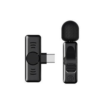 Безжичен лавалер микрофон One-To-Two с интелигентно засичане на звук и намаляване на шума за открито стриймване и кратки видеоклипове — Bluetooth 5.0, вградена батерия 50–100 mAh, SNR ≥60 dB, 20 Hz–20 kHz, живот на батерията 8–12 ч