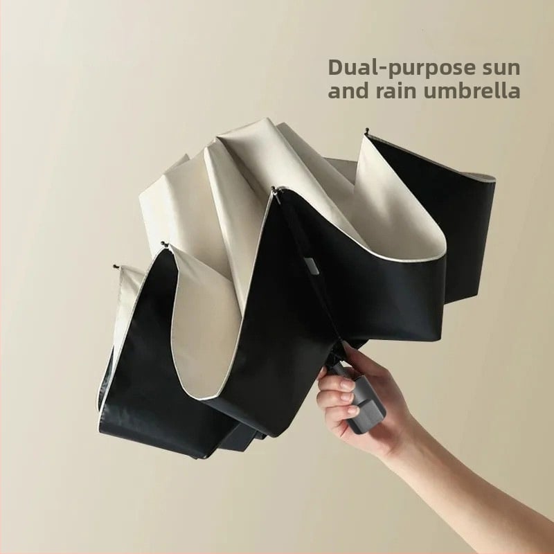 Udas 3 dalių sulankstomas skėtis su 8 šereliais, automatinis atidarymas, plieninis kotas, UPF>50