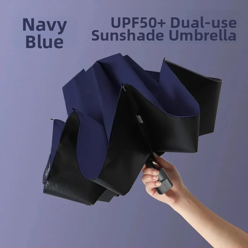 Udas 3 dalių sulankstomas skėtis su 8 šereliais, automatinis atidarymas, plieninis kotas, UPF>50