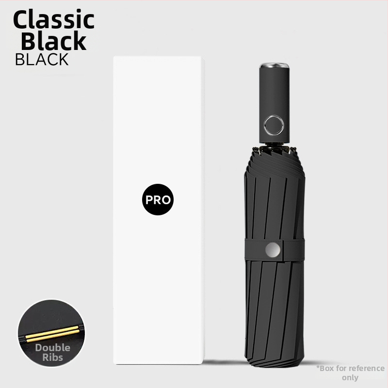 Udas 3 dalių sulankstomas skėtis su 8 šereliais, automatinis atidarymas, plieninis kotas, UPF>50