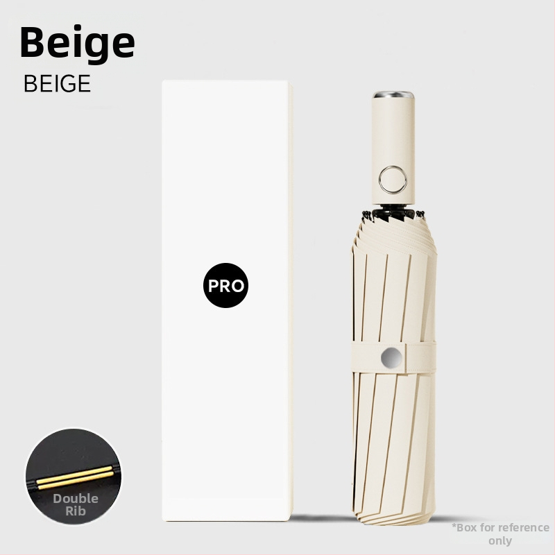 Udas 3 dalių sulankstomas skėtis su 8 šereliais, automatinis atidarymas, plieninis kotas, UPF>50