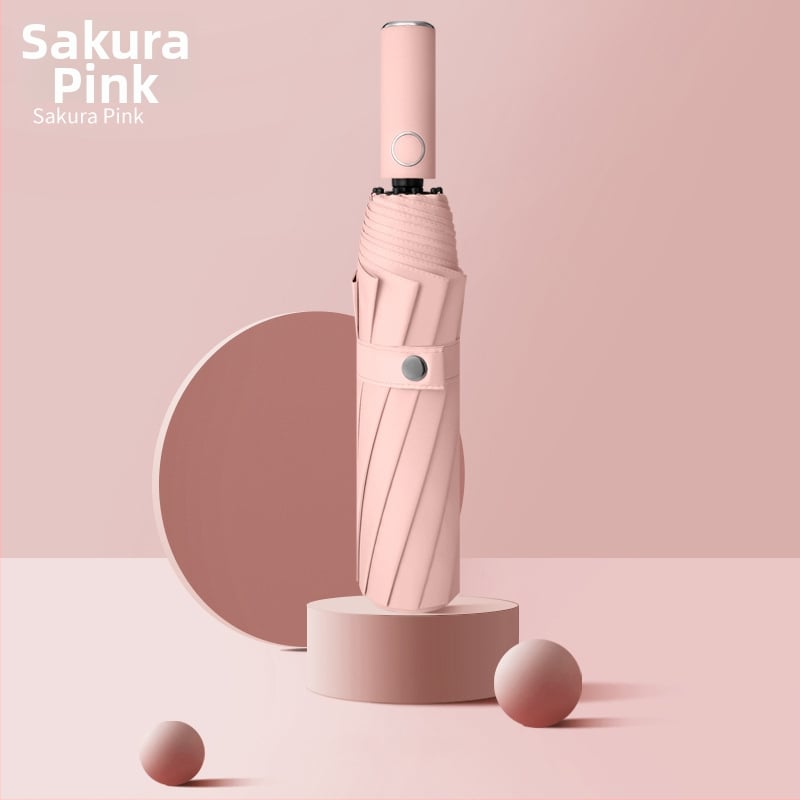 Automatinis sulankstomas skėtis su 10 rėmų, 190T audinys, plieninis strypas, UPF 50+ UV apsauga