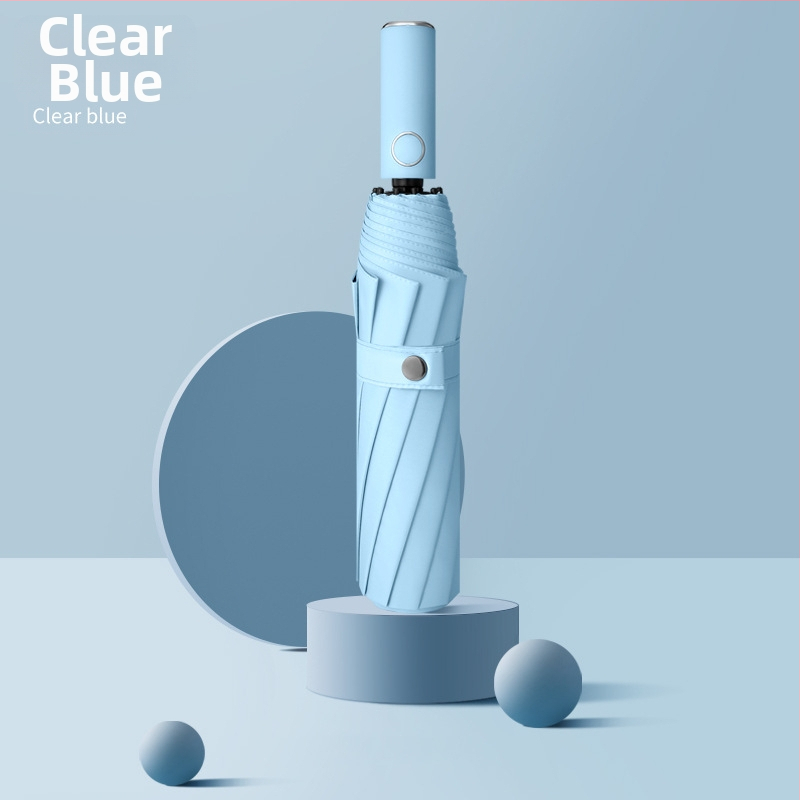 Automatinis sulankstomas skėtis su 10 rėmų, 190T audinys, plieninis strypas, UPF 50+ UV apsauga