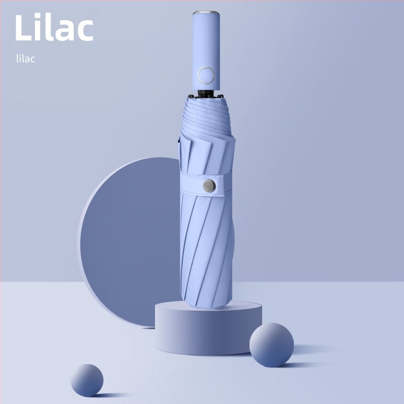 Automatinis sulankstomas skėtis su 10 rėmų, 190T audinys, plieninis strypas, UPF 50+ UV apsauga