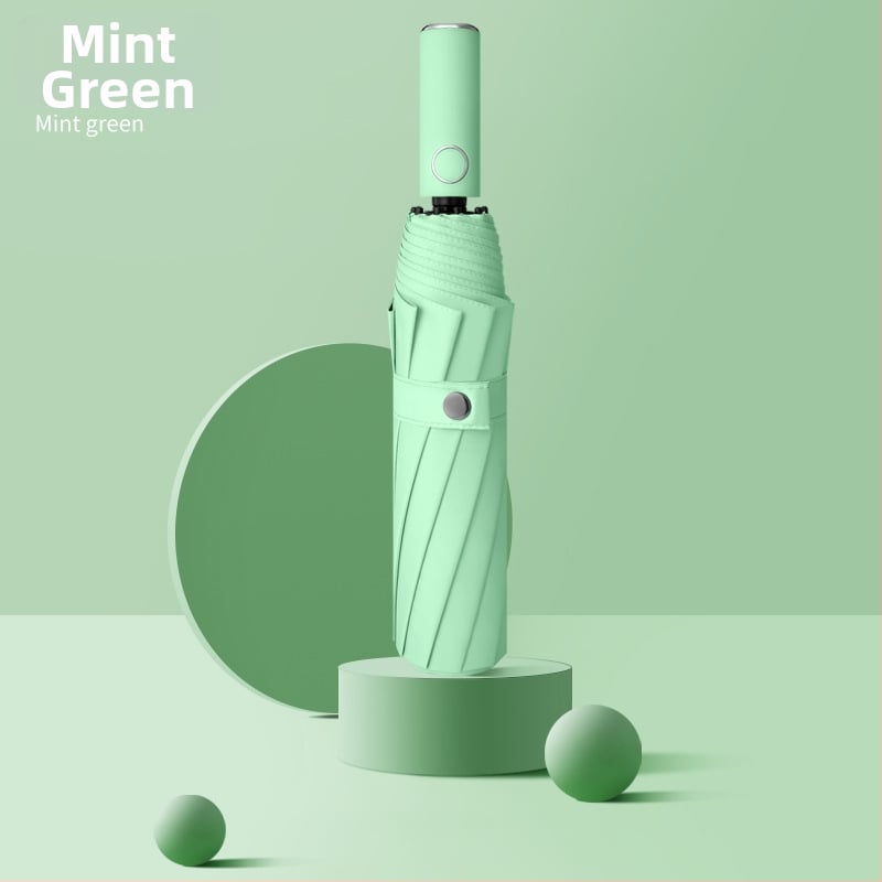 Automatinis sulankstomas skėtis su 10 rėmų, 190T audinys, plieninis strypas, UPF 50+ UV apsauga