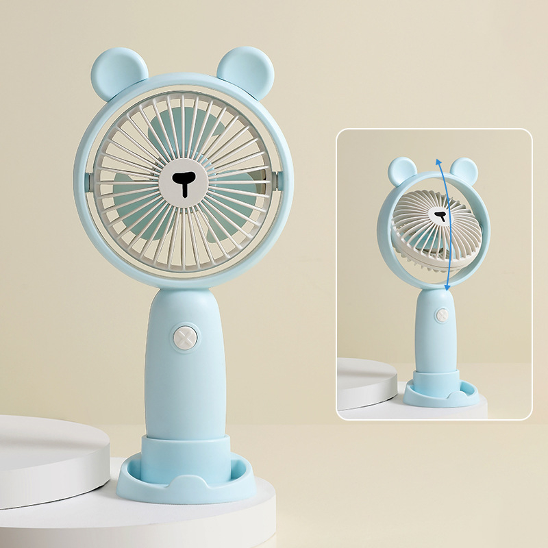 Ručni USB ventilator — mini stolni, ugrađena baterija 1200–2000mAh, 3 lopatice, tiho djelovanje ispod 36 dB, radno vrijeme 8–12 sati