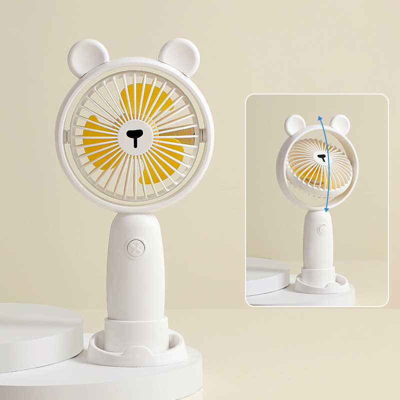 Ručni USB ventilator — mini stolni, ugrađena baterija 1200–2000mAh, 3 lopatice, tiho djelovanje ispod 36 dB, radno vrijeme 8–12 sati