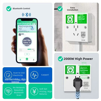 Умен стенен заряден контакт с QR код, 10A, 250V, фосфорен меден проводник, CCC сертифициран