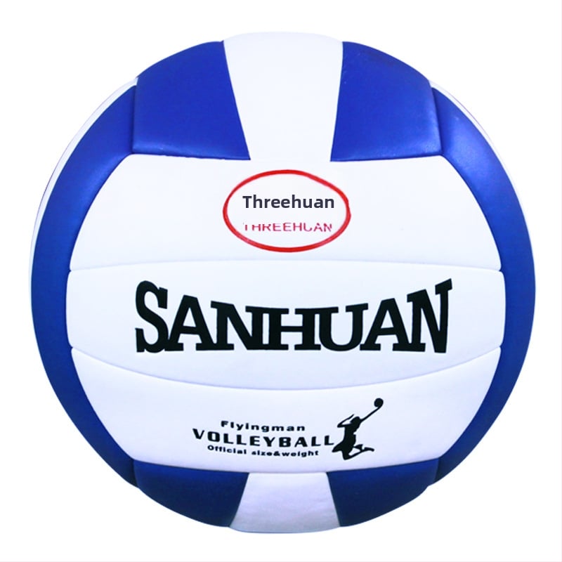 Threehuan PU vidaus treniruočių volejbolis — klijuotos siūlės, standarto Nr.5, dizainas su trim žiedais