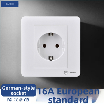 Zan Brand 86 tipa Eiropas standarta sienas kontaktu panelis, 16A, 250V, CE sertifikāts
