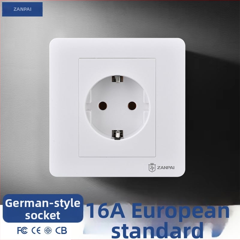 Zan Brand 86 tipa Eiropas standarta sienas kontaktu panelis, 16A, 250V, CE sertifikāts