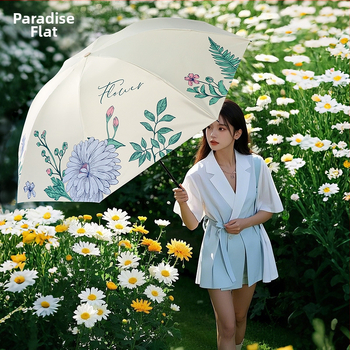 Sulankstomas saulės skėtis UPF50+; 210T poliesterio audinys; 8 plieno rėmai; aliuminio lazda; plieninė rankena