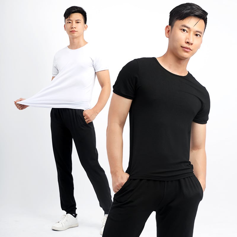 Muška fitness majica kratkih rukava za ljeto, modalna tkanina (viskozna 93%), prozračna, odvodi vlagu, slim fit