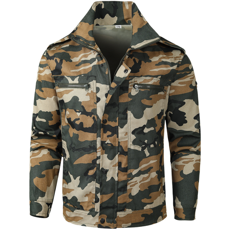 Kamufliažiniai drabužiai lauko veikloms — kvėpuojantis, dėvėjimą atsparus audinys; Kamufliažo raštas; Audinys: cheminiai pluoštai; Sezonai: vasara, pavasaris, ruduo; Suaugusiesiems, unisex; Tinka bėgimui, žygiams, stovyklavimui ir šaudymo sportui.