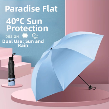 Ομπρέλα ήλιου και βροχής, χειροκίνητη, αναδιπλούμενη, 8 ακτίνες από κράμα, καμβά πολυεστερικός 190T, ατσάλινος σωλήνας, λαβή από καουτσούκ, UPF 50+