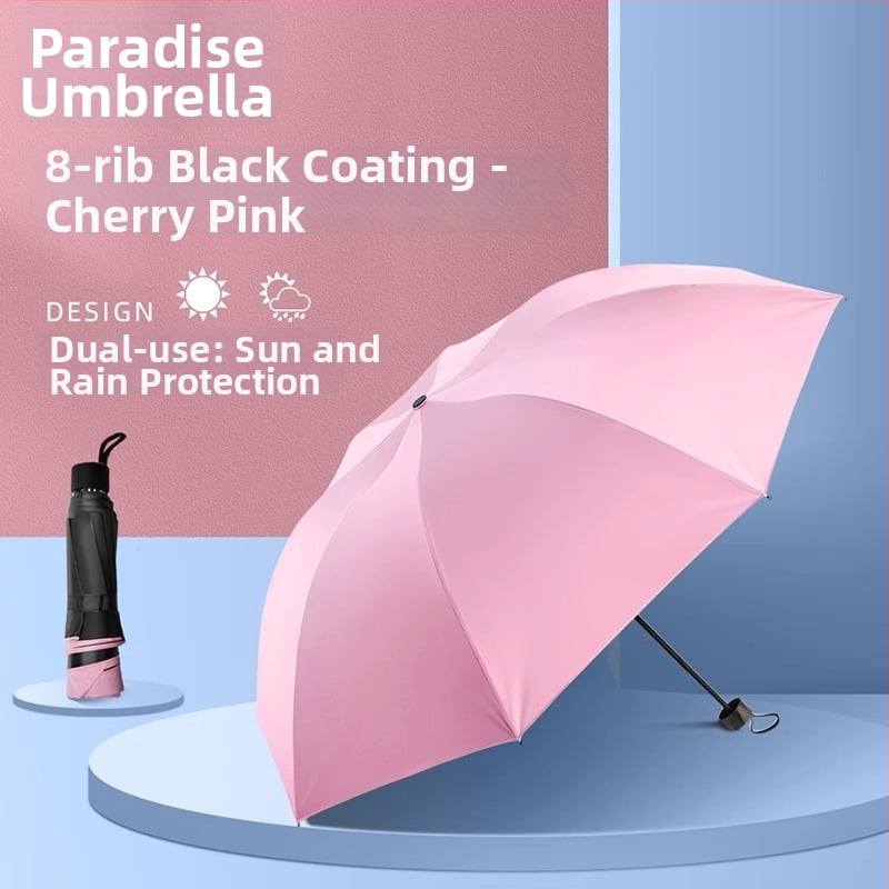 Ομπρέλα ήλιου και βροχής, χειροκίνητη, αναδιπλούμενη, 8 ακτίνες από κράμα, καμβά πολυεστερικός 190T, ατσάλινος σωλήνας, λαβή από καουτσούκ, UPF 50+