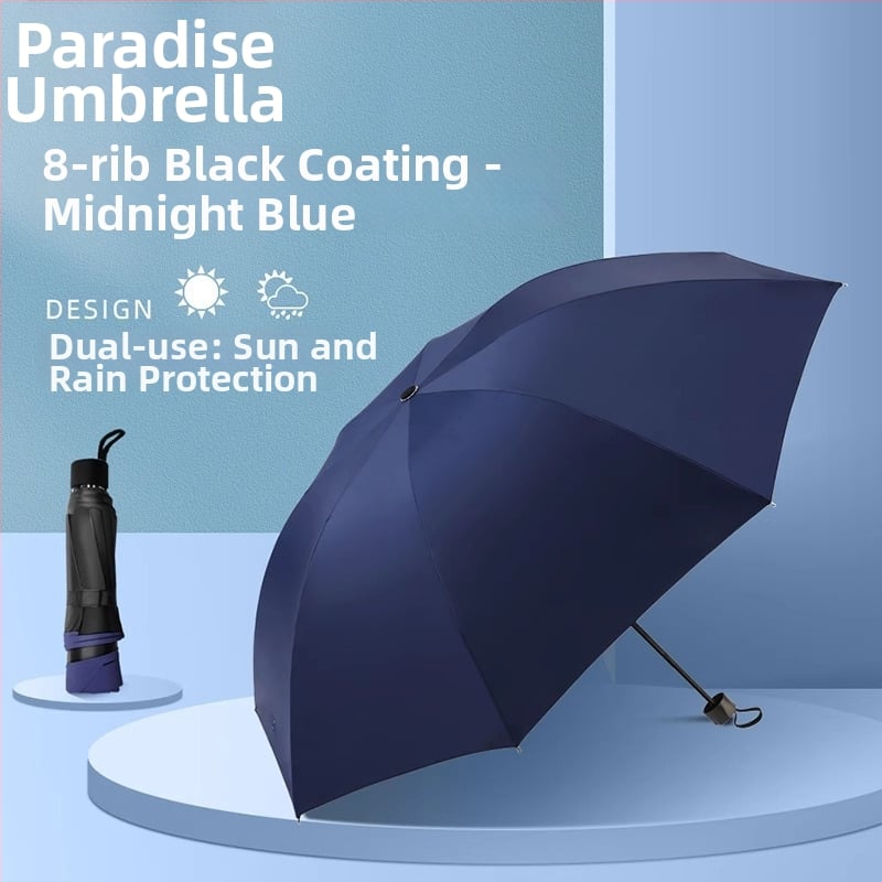 Ομπρέλα ήλιου και βροχής, χειροκίνητη, αναδιπλούμενη, 8 ακτίνες από κράμα, καμβά πολυεστερικός 190T, ατσάλινος σωλήνας, λαβή από καουτσούκ, UPF 50+