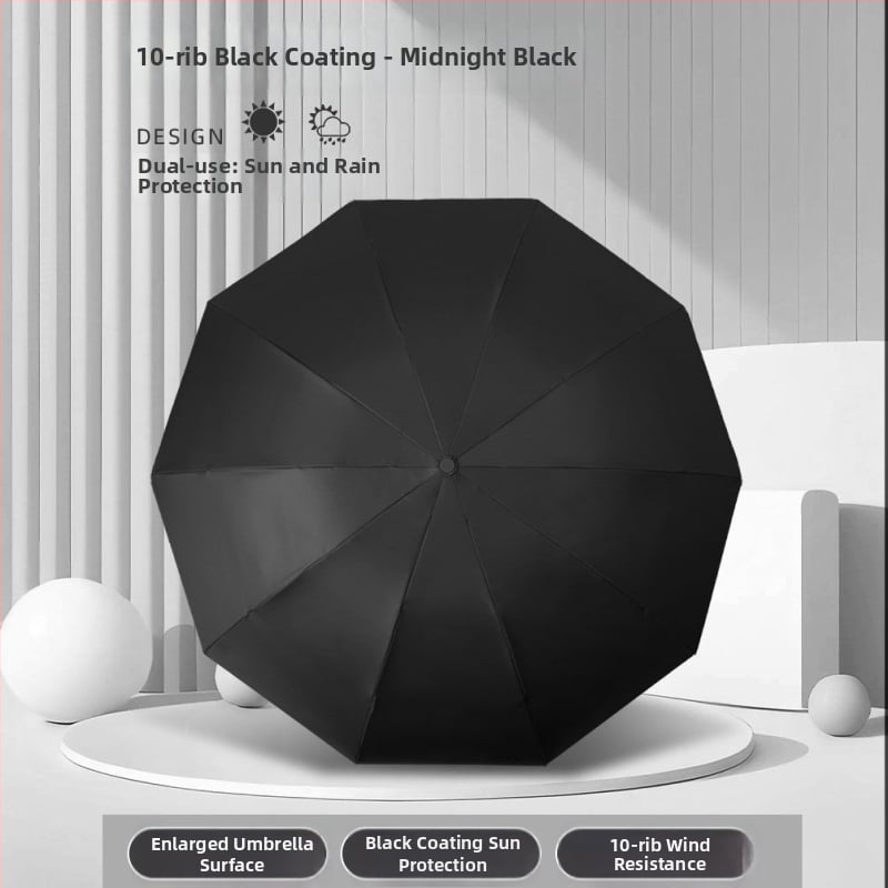 Ομπρέλα ήλιου και βροχής, χειροκίνητη, αναδιπλούμενη, 8 ακτίνες από κράμα, καμβά πολυεστερικός 190T, ατσάλινος σωλήνας, λαβή από καουτσούκ, UPF 50+