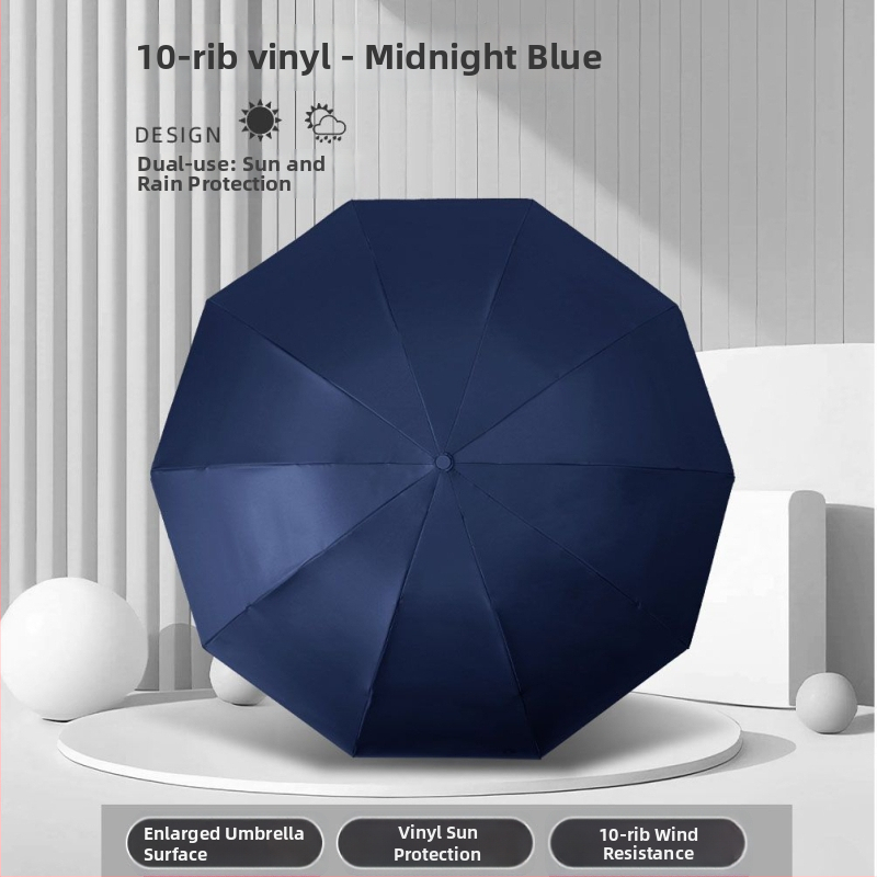 Ομπρέλα ήλιου και βροχής, χειροκίνητη, αναδιπλούμενη, 8 ακτίνες από κράμα, καμβά πολυεστερικός 190T, ατσάλινος σωλήνας, λαβή από καουτσούκ, UPF 50+