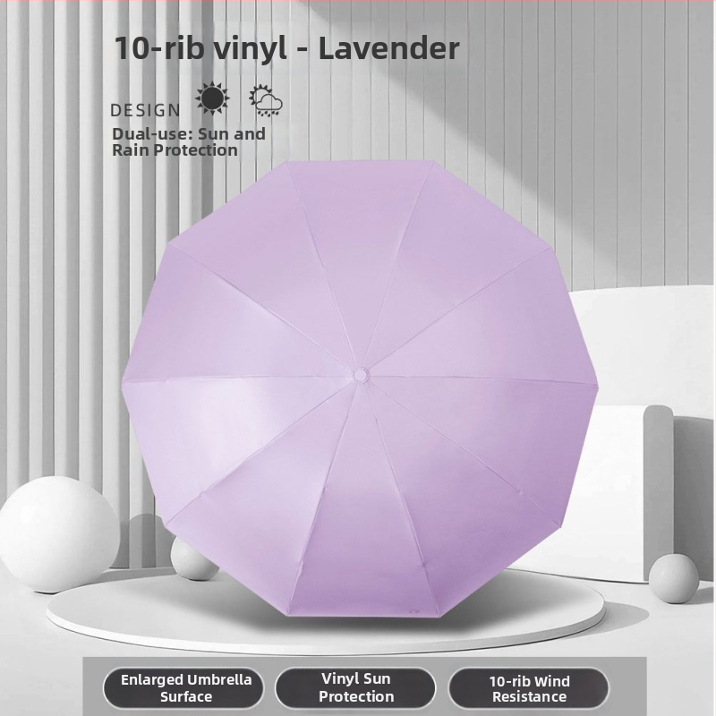 Ομπρέλα ήλιου και βροχής, χειροκίνητη, αναδιπλούμενη, 8 ακτίνες από κράμα, καμβά πολυεστερικός 190T, ατσάλινος σωλήνας, λαβή από καουτσούκ, UPF 50+