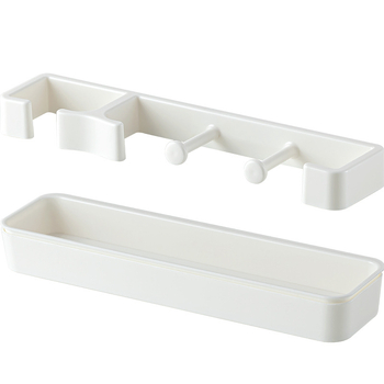 Suport de umbrele montat pe perete din PP — două etaje, fără găuri, montaj prin aspirație, pentru interior la intrare