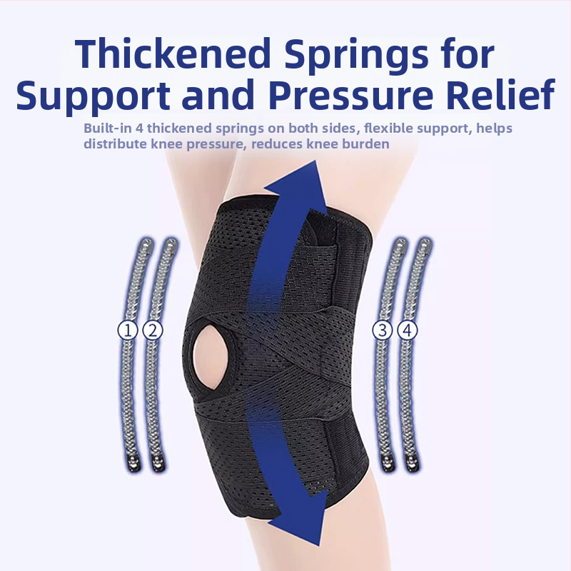 Orteza de genunchi pentru leziuni ale menisciului, adulți, pentru alpinism, alergare și baschet, fibre de poliester, profil subțire