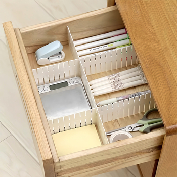 Органайзер за чекмеджета с разделител - пластмасова преграда, прост модерен стил, 1 слой, настолен монтаж, за съхранение на бельо и чорапи