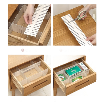 Органайзер за чекмеджета с разделител - пластмасова преграда, прост модерен стил, 1 слой, настолен монтаж, за съхранение на бельо и чорапи