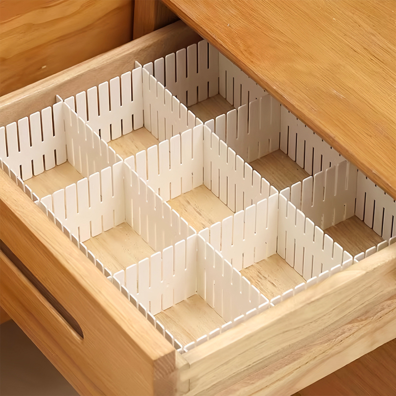 Органайзер за чекмеджета с разделител - пластмасова преграда, прост модерен стил, 1 слой, настолен монтаж, за съхранение на бельо и чорапи