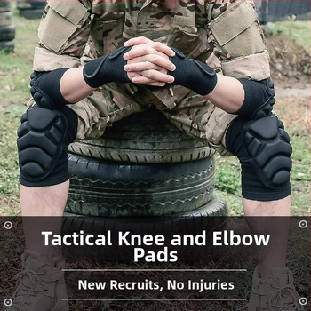 Täiskasvanute põlvesuojad komplekt – paksem treening komplekt taktikaliseks roomamiseks, polüester, 1 kg, matkamine