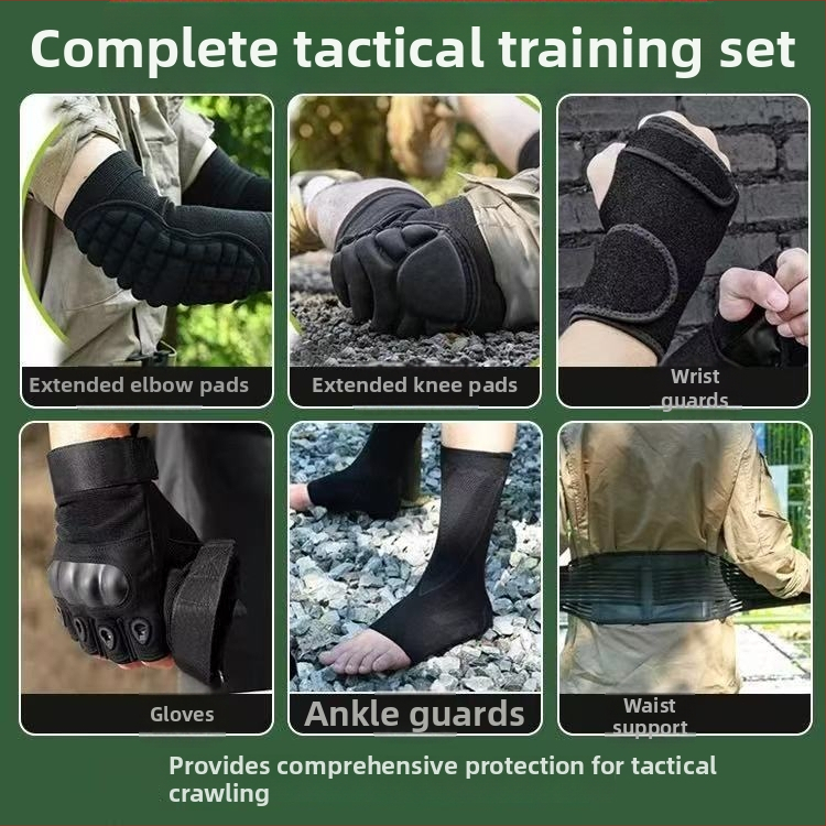 Täiskasvanute põlvesuojad komplekt – paksem treening komplekt taktikaliseks roomamiseks, polüester, 1 kg, matkamine